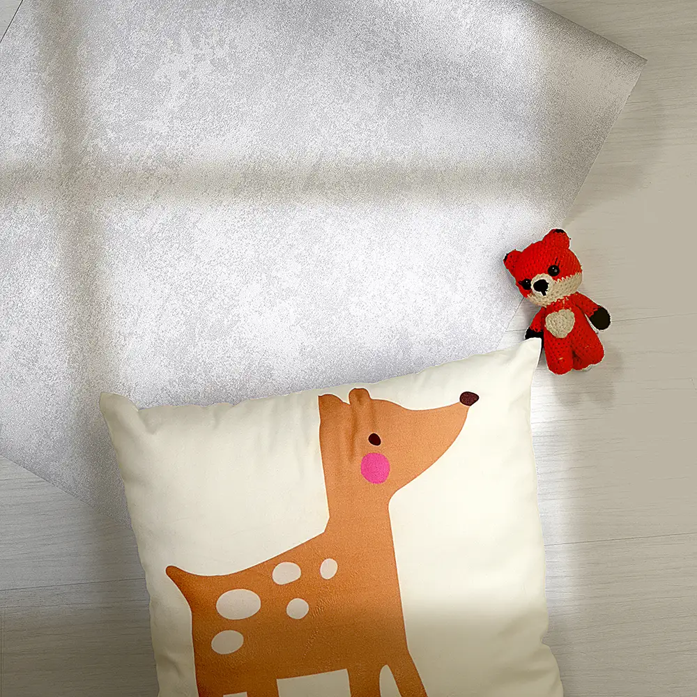 کاغذ دیواری کودک طرح ساده | طوسی کد 12030 7 کاغذ دیواری کودک طرح ساده | طوسی کد 12030 پالشت طرح آهو