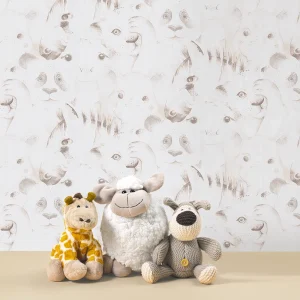 کاغذ دیواری کودک طرح حیوانات | کرم کد 12031 شاخص