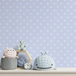 کاغذ دیواری کودک طرح نقطهچین | آبی کد 12040 شاخص