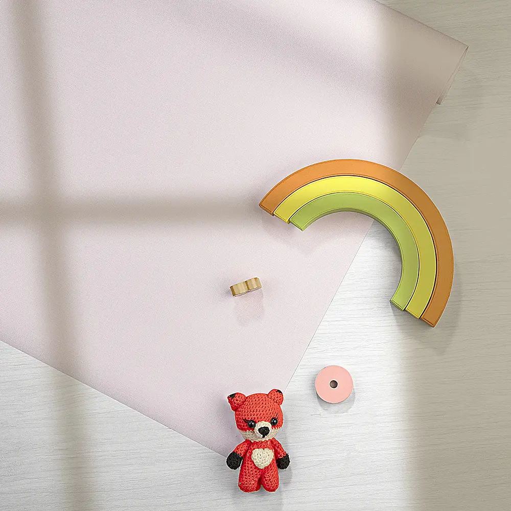 کاغذ دیواری کودک طرح ساده | صورتی کد 12050 8 کاغذ دیواری کودک طرح ساده | صورتی کد 12050 عروسک