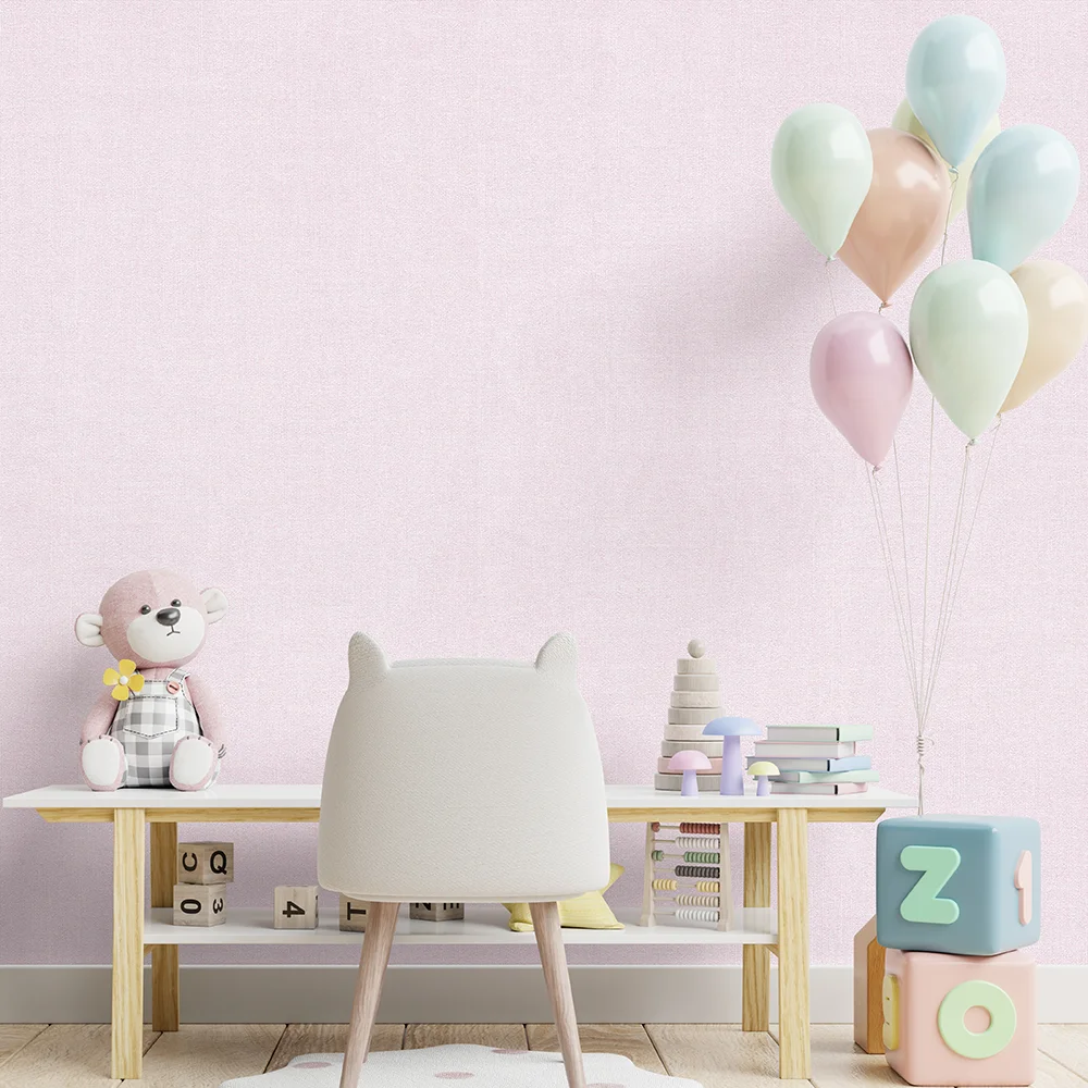 کاغذ دیواری کودک طرح ساده | صورتی کد 12050 3 کاغذ دیواری کودک طرح ساده | صورتی کد 12050 میز و صندلی