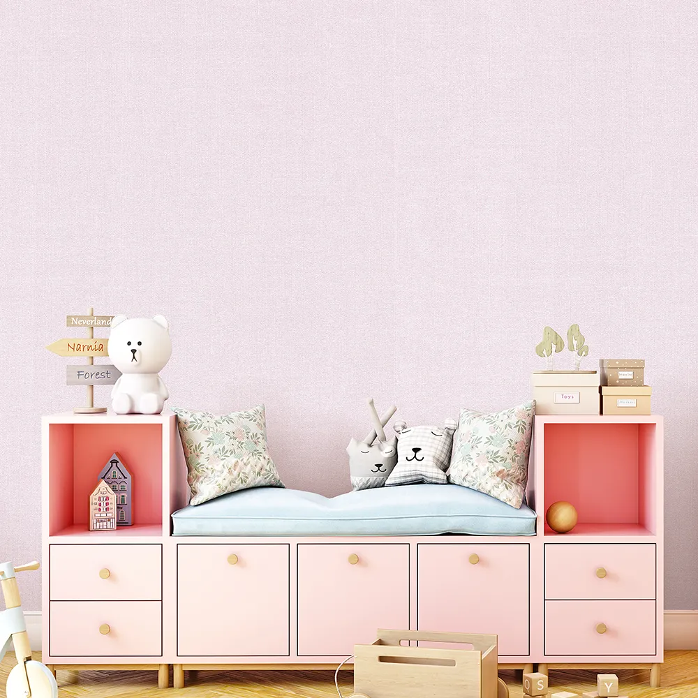 کاغذ دیواری کودک طرح ساده | صورتی کد 12050 5 کاغذ دیواری کودک طرح ساده | صورتی کد 12050 دکور