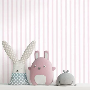 کاغذ دیواری کودک طرح راهراه | صورتی کد 12051 شاخص