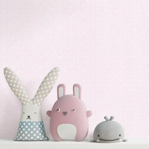 کاغذ دیواری کودک طرح نقطهچین | صورتی کد 12052 شاخص