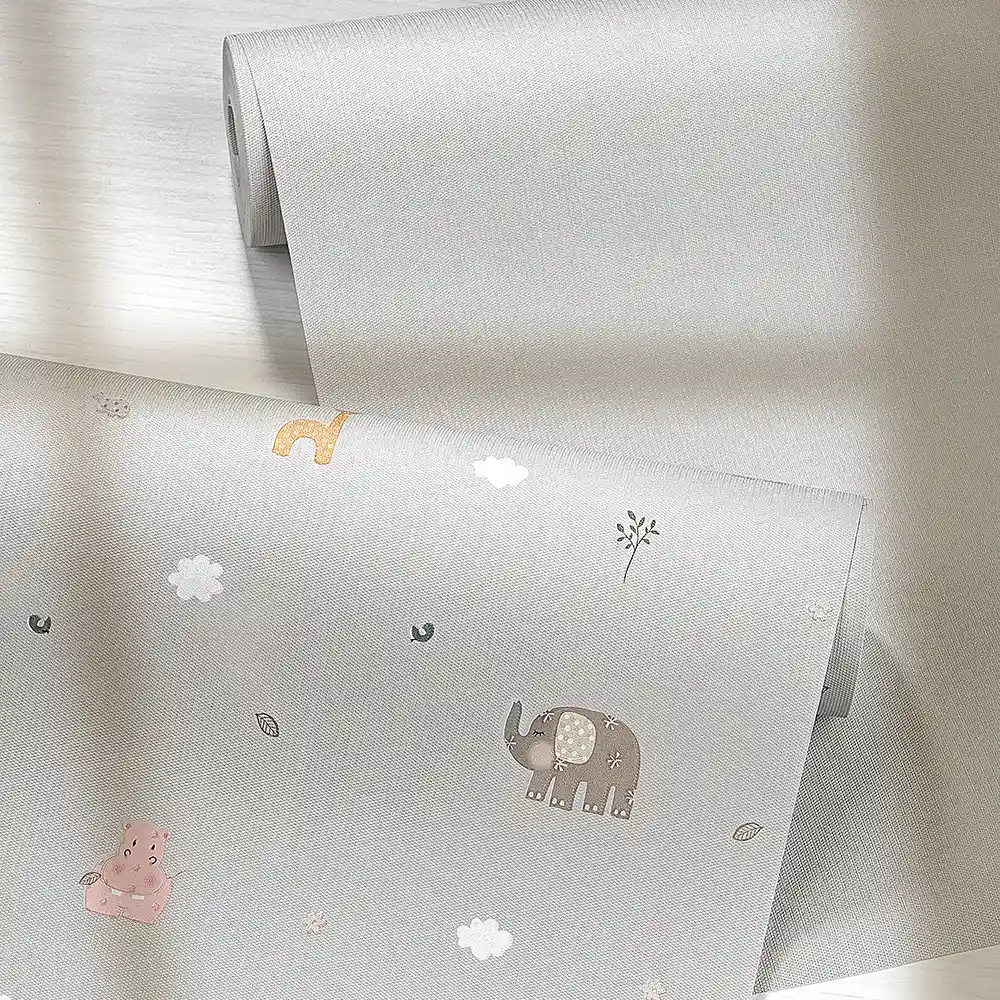 کاغذ دیواری کودک طرح ساده | طوسی کد 12070 7 کاغذ دیواری کودک طرح ساده | طوسی کد 12070 دو رول