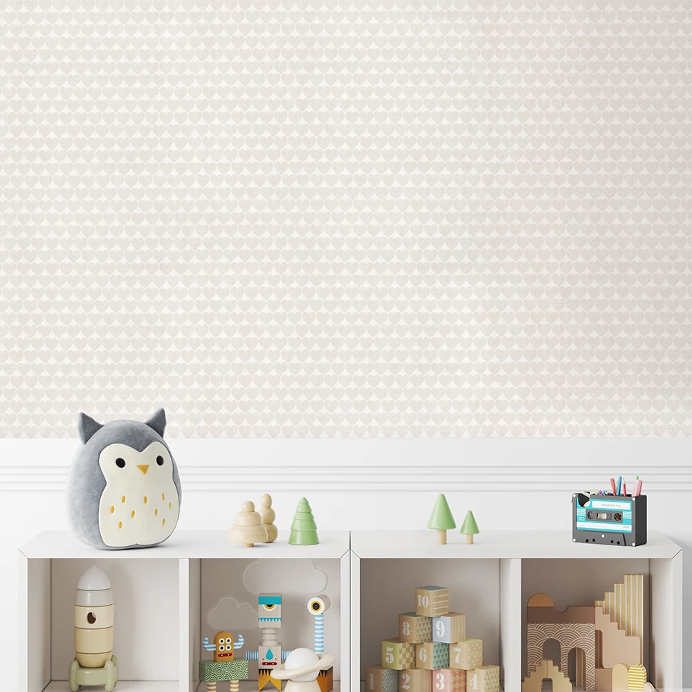 کاغذ دیواری کودک طرح قلب | کرم کد 12076 3 کاغذ دیواری کودک طرح قلب | کرم کد 12076 دکور