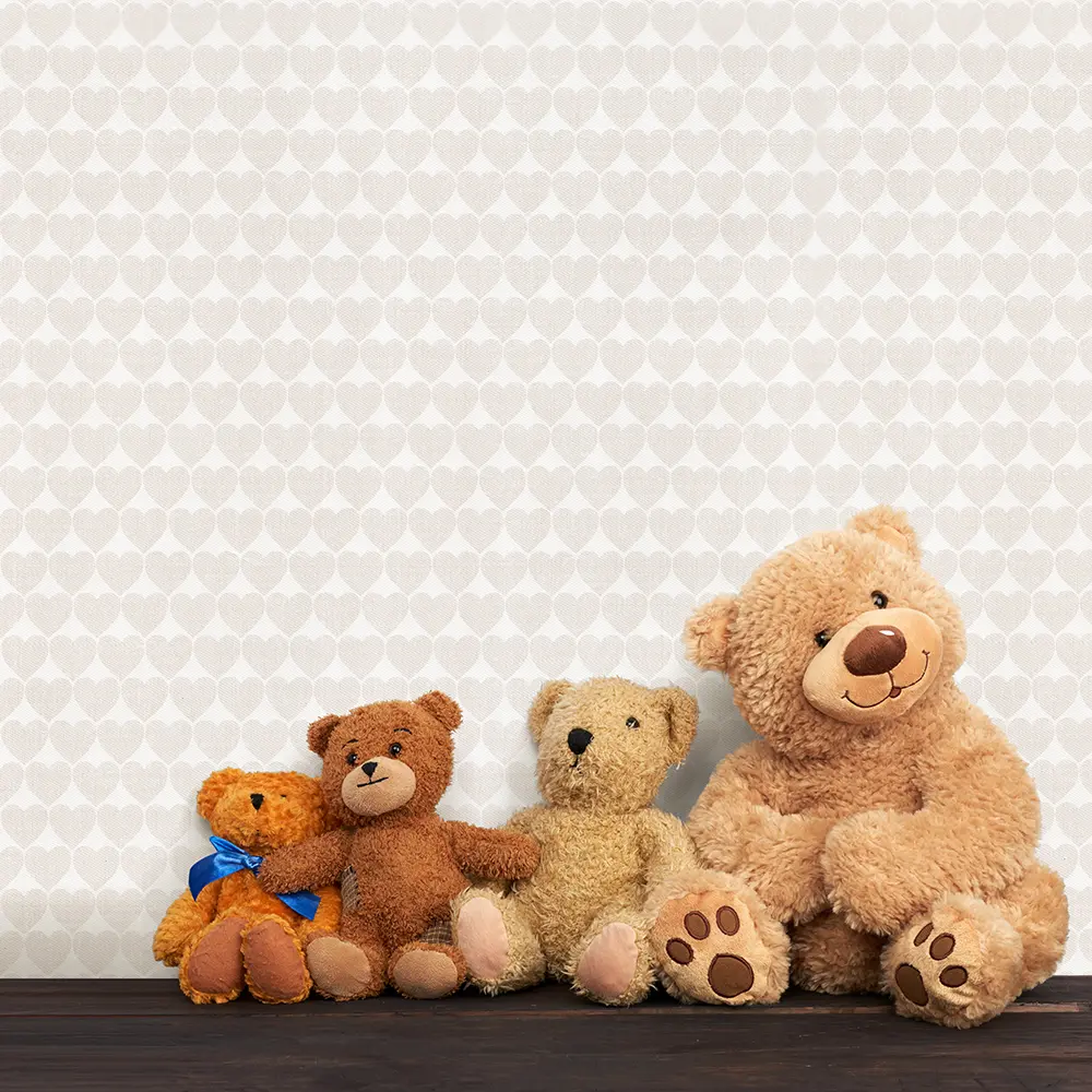 کاغذ دیواری کودک طرح قلب | کرم کد 12076 1 کاغذ دیواری کودک طرح قلب | کرم کد 12076 شاخص