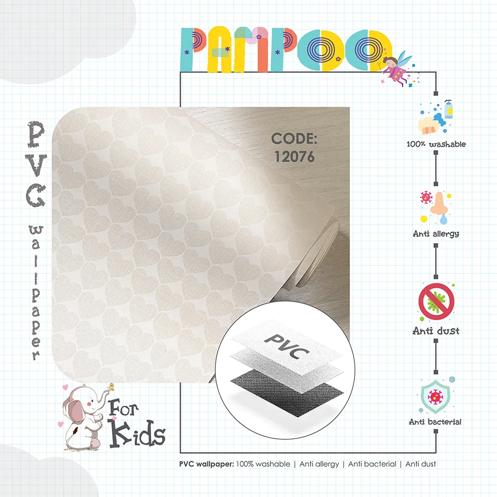 کاغذ دیواری کودک طرح قلب | کرم کد 12076 12 کاغذ دیواری کودک طرح قلب | کرم کد 12076 پوستر