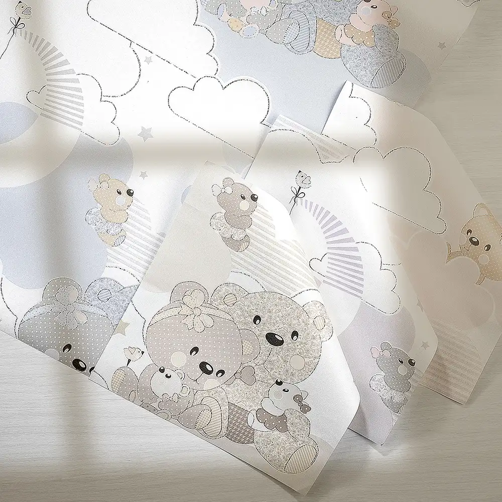 کاغذ دیواری کودک طرح خرسهای عروسکی | آبی کد 12077 8 کاغذ دیواری کودک طرح خرسهای عروسکی | آبی کد 12077 طرح