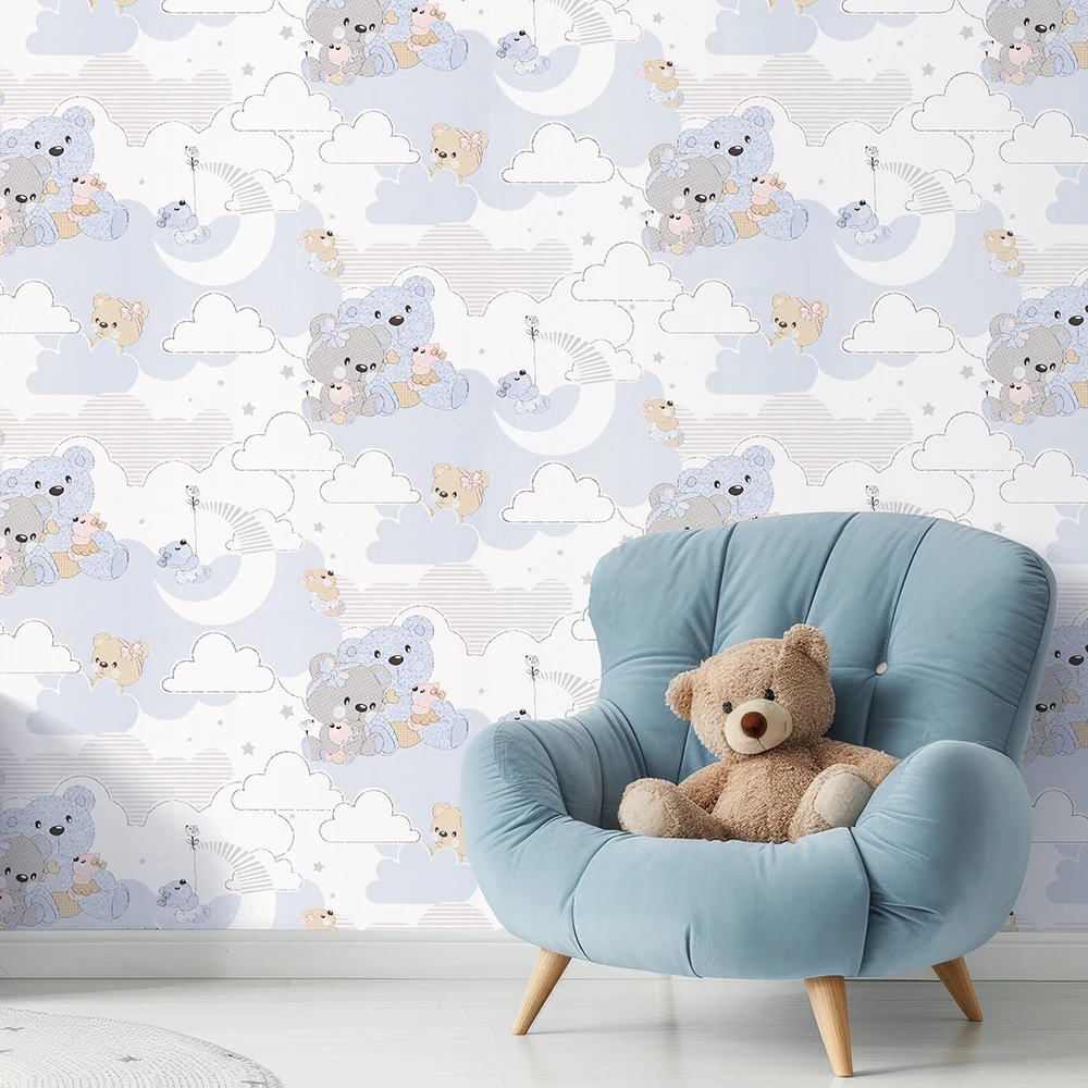 کاغذ دیواری کودک طرح خرسهای عروسکی | آبی کد 12077 4 کاغذ دیواری کودک طرح خرسهای عروسکی | آبی کد 12077 مبل و صندلی