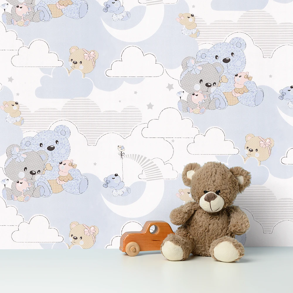 کاغذ دیواری کودک طرح خرسهای عروسکی | آبی کد 12077 1 کاغذ دیواری کودک طرح خرسهای عروسکی | آبی کد 12077 شاخص