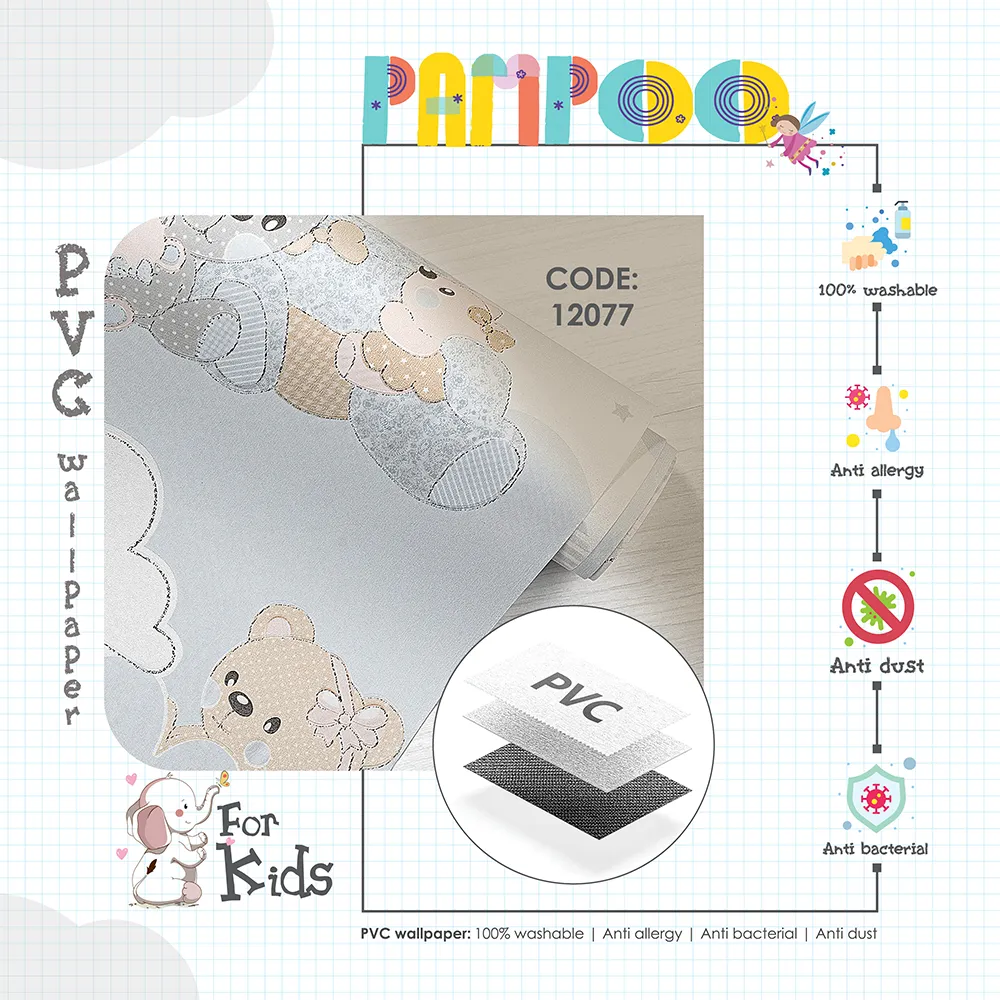 کاغذ دیواری کودک طرح خرسهای عروسکی | آبی کد 12077 12 کاغذ دیواری کودک طرح خرسهای عروسکی | آبی کد 12077 پوستر