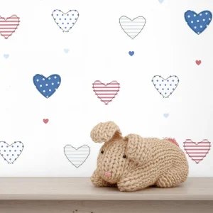 کاغذ دیواری کودک طرح قلب‌های رنگی کد 12089 شاخص