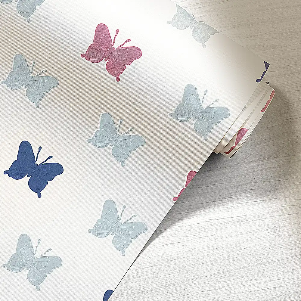 کاغذ دیواری کودک طرح پروانهای رنگی کد 12091 8 کاغذ دیواری کودک طرح پروانهای رنگی کد 12091 رول باز