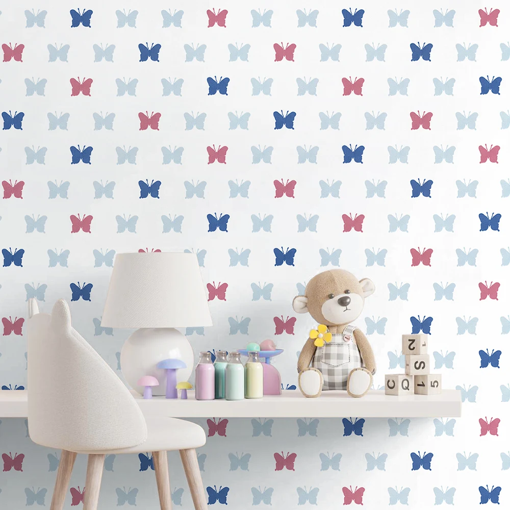 کاغذ دیواری کودک طرح پروانهای رنگی کد 12091 2 کاغذ دیواری کودک طرح پروانهای رنگی کد 12091 دکور