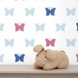 کاغذ دیواری کودک طرح پروانه‌ای رنگی کد 12091 شاخص