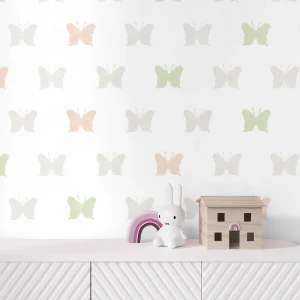کاغذ دیواری کودک طرح پروانه‌ای رنگی کد 12094 شاخص