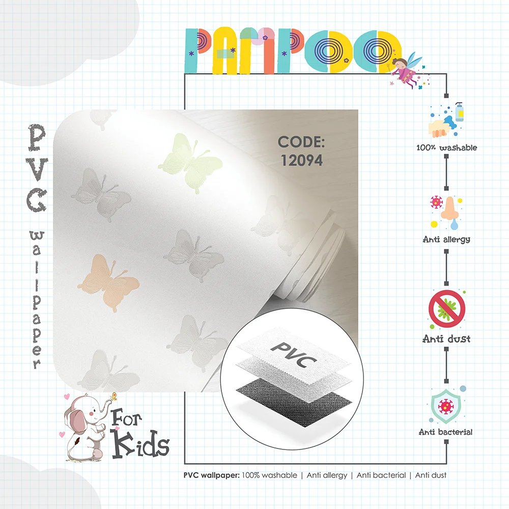 کاغذ دیواری کودک طرح پروانهای رنگی کد 12094 12 کاغذ دیواری کودک طرح پروانهای رنگی کد 12094 پوستر