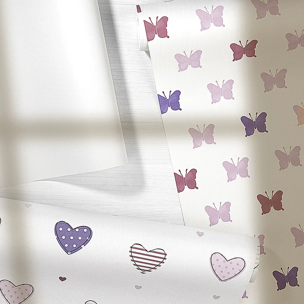 کاغذ دیواری کودک طرح قلبهای رنگی کد 12098 6 کاغذ دیواری کودک طرح قلبهای رنگی کد 12098 طرح