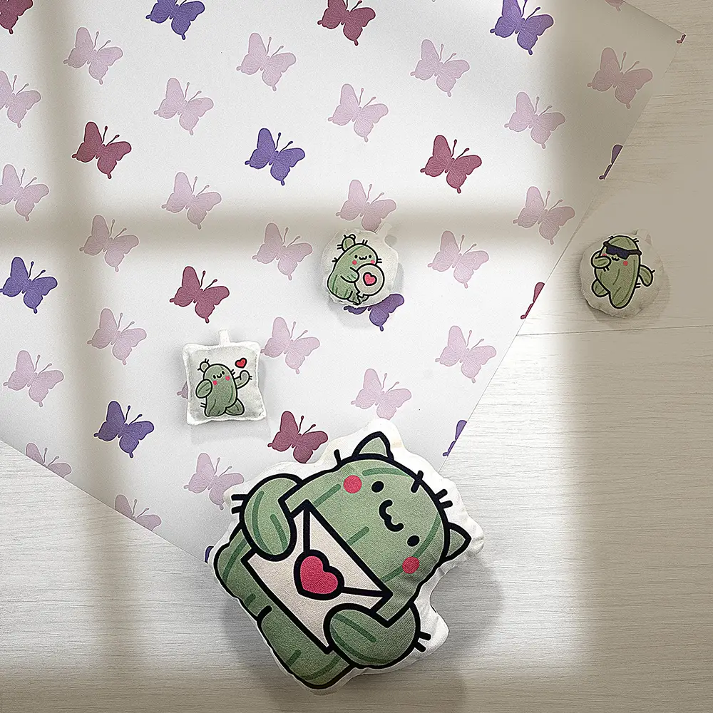 کاغذ دیواری کودک طرح پروانهای | چند رنگ کد 12100 9 کاغذ دیواری کودک طرح پروانهای | بنفش / صورتی کد 12100 عروسک