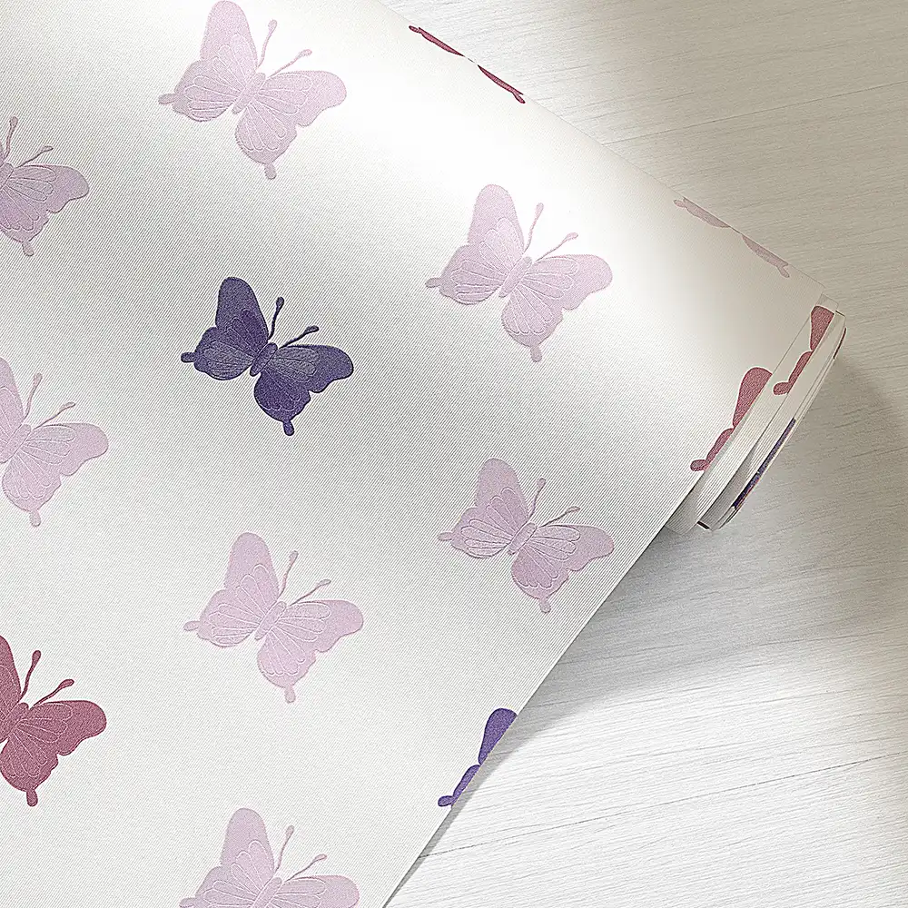 کاغذ دیواری کودک طرح پروانهای | چند رنگ کد 12100 8 کاغذ دیواری کودک طرح پروانهای | بنفش / صورتی کد 12100 رول