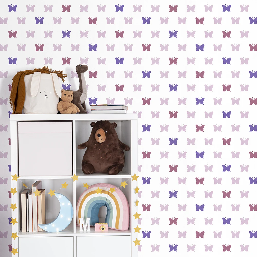 کاغذ دیواری کودک طرح پروانهای | چند رنگ کد 12100 4 کاغذ دیواری کودک طرح پروانهای | چند رنگ کد 12100 - تصویر 4