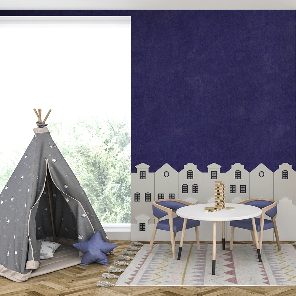 کاغذ دیواری کودک طرح ساده | سرمهای کد 12102 3 کاغذ دیواری کودک طرح ساده | سرمهای کد 12102 چادر