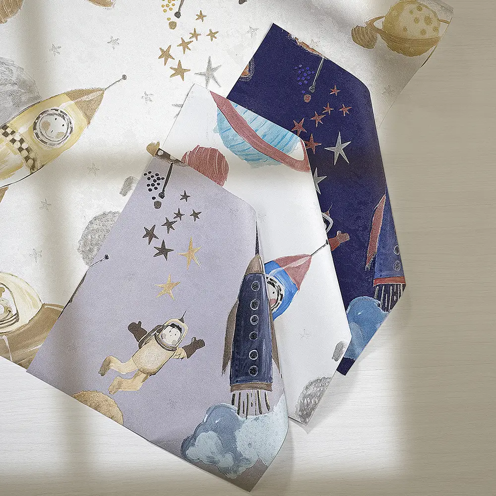 کاغذ دیواری کودک طرح کهکشان و فضانورد | کرم / طلایی کد 12105 11 کاغذ دیواری کودک طرح کهکشان و فضانورد | کرم / طلایی کد 12105 طرح های مشابه
