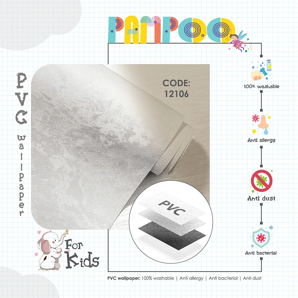 کاغذ دیواری کودک طرح ساده | سفید کد 12106 14 کاغذ دیواری کودک طرح ساده | سفید کد 12106 پوستر