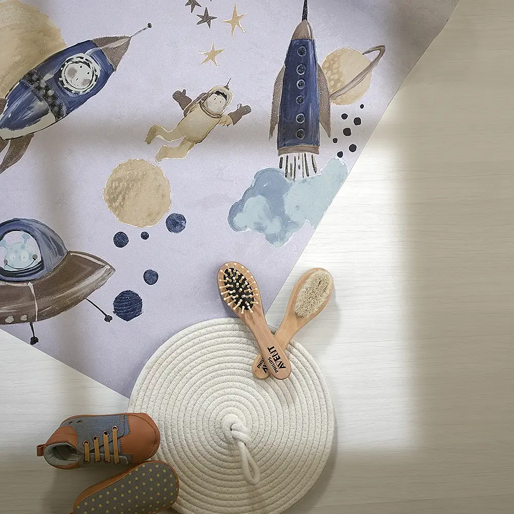 کاغذ دیواری کودک طرح کهکشان و فضانورد | چند رنگ کد 12107 11 کاغذ دیواری کودک طرح کهکشان و فضانورد | یاسی / آبی کد 12107 کفش کودک