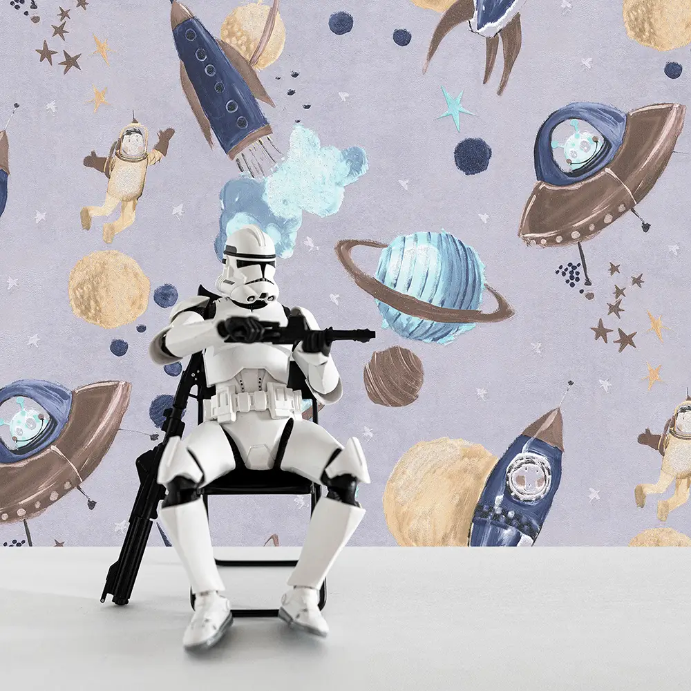 کاغذ دیواری کودک طرح کهکشان و فضانورد | چند رنگ کد 12107 1 کاغذ دیواری کودک طرح کهکشان و فضانورد | یاسی / آبی کد 12107 شاخص