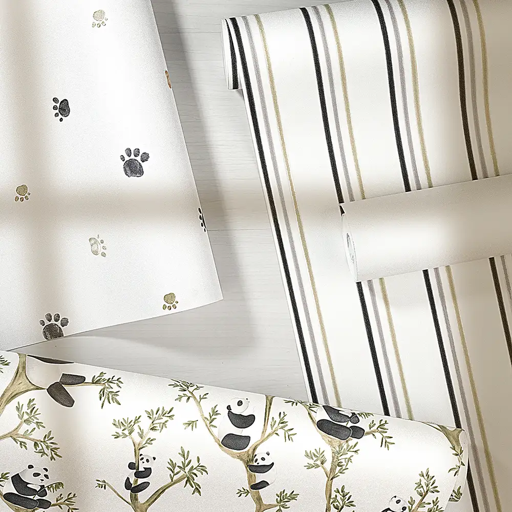 کاغذ دیواری کودک طرح پاندای درختی | سفید کد 12109 9 کاغذ دیواری کودک طرح پاندای درختی | سفید کد 12109 طرح مکمل