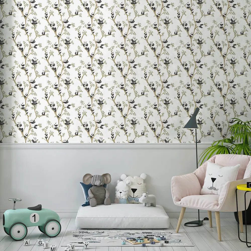 کاغذ دیواری کودک طرح پاندای درختی | سفید کد 12109 5 کاغذ دیواری کودک طرح پاندای درختی | سفید کد 12109 صندلی