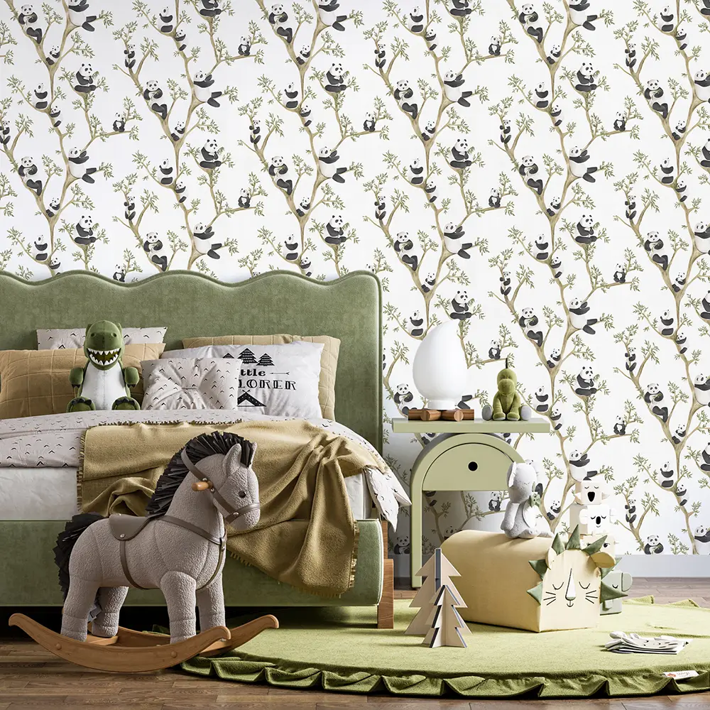 کاغذ دیواری کودک طرح پاندای درختی | سفید کد 12109 6 کاغذ دیواری کودک طرح پاندای درختی | سفید کد 12109 مبل