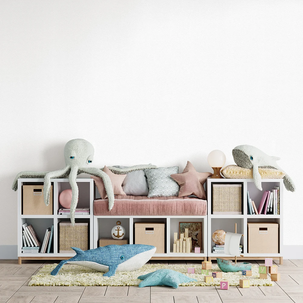 کاغذ دیواری کودک طرح ساده | سفید کد 12111 3 کاغذ دیواری کودک طرح ساده | سفید کد 12111 دکور