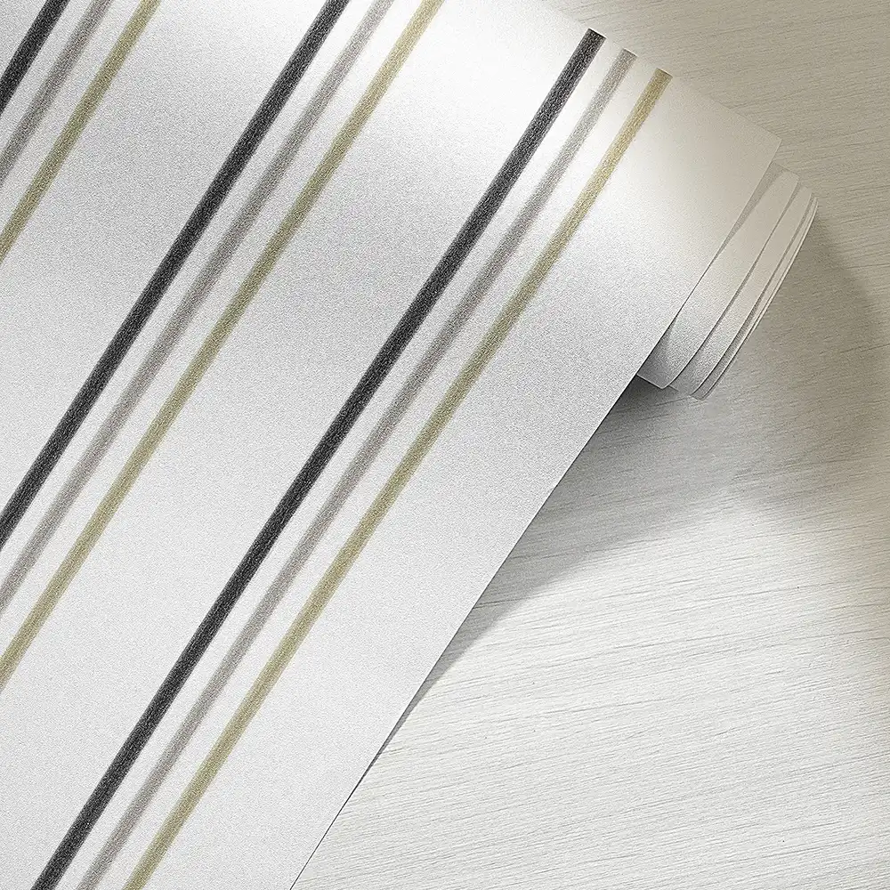 کاغذ دیواری کودک طرح راهراه | سفید کد 12112 10 کاغذ دیواری کودک طرح راهراه | سفید کد 12112 رول