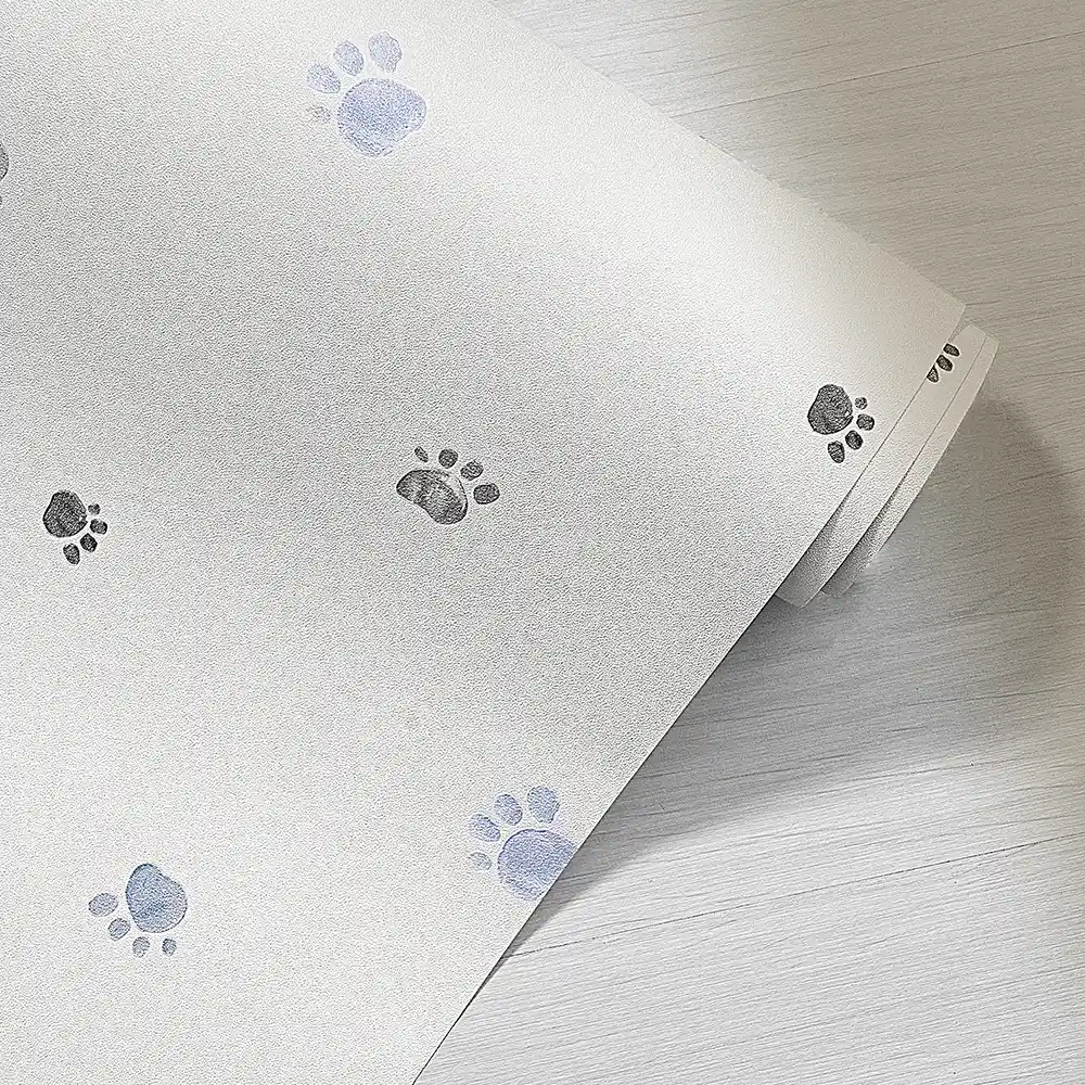 کاغذ دیواری کودک طرح ردپای سگ | آبی کد 12114 9 کاغذ دیواری کودک طرح ردپای سگ | آبی کد 12114 رول باز