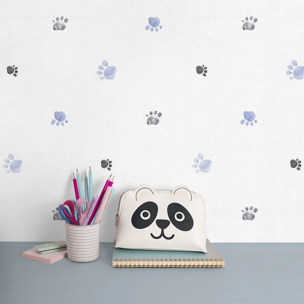 کاغذ دیواری کودک طرح ردپای سگ | آبی کد 12114 1 کاغذ دیواری کودک طرح ردپای سگ | آبی کد 12114 شاخص