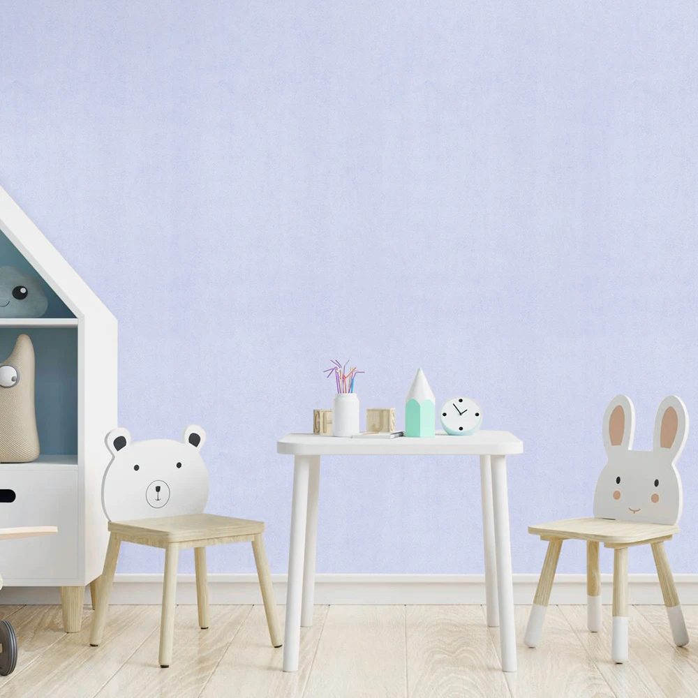 کاغذ دیواری کودک طرح ساده | آبی کد 12115 5 کاغذ دیواری کودک طرح ساده | آبی کد 12115 میز و صندلی