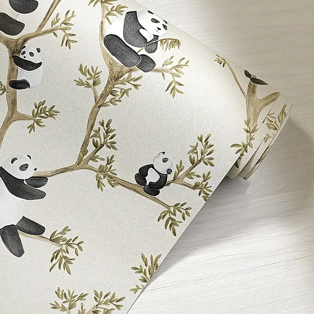 کاغذ دیواری کودک طرح پاندای درختی | سبز کد 12117 6 کاغذ دیواری کودک طرح پاندای درختی | سبز کد 12117 رول