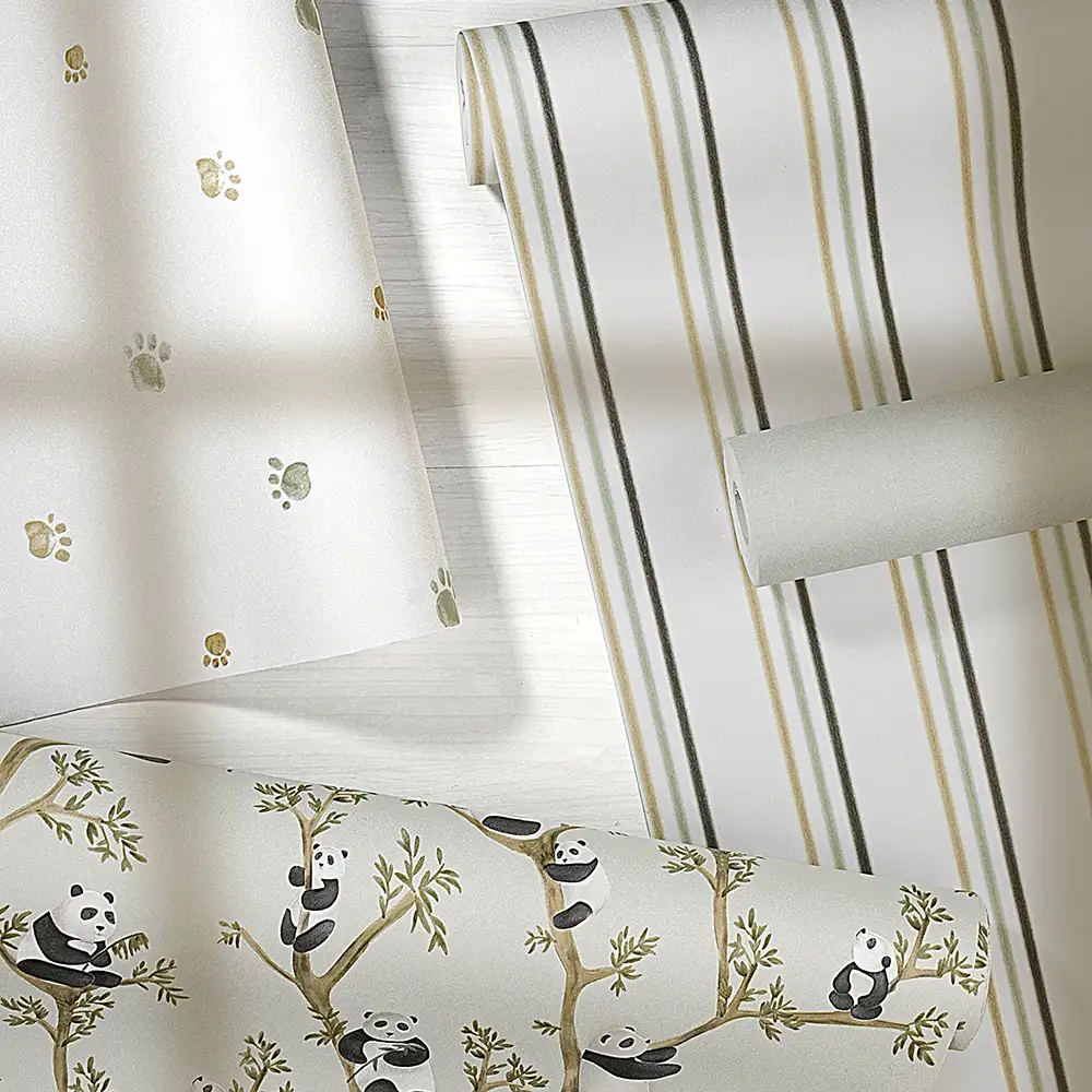 کاغذ دیواری کودک طرح پاندای درختی | سبز کد 12117 10 کاغذ دیواری کودک طرح پاندای درختی | سبز کد 12117 رول ها