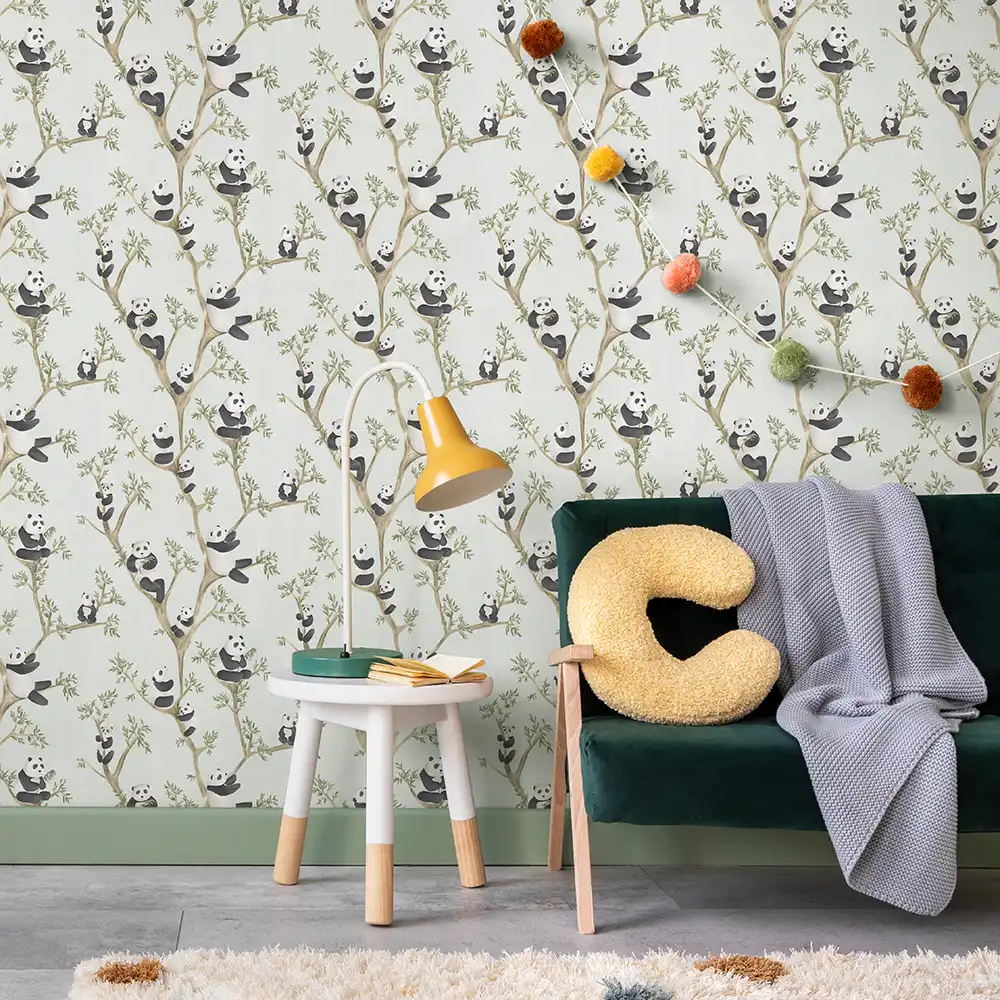 کاغذ دیواری کودک طرح پاندای درختی | سبز کد 12117 3 کاغذ دیواری کودک طرح پاندای درختی | سبز کد 12117 مبل