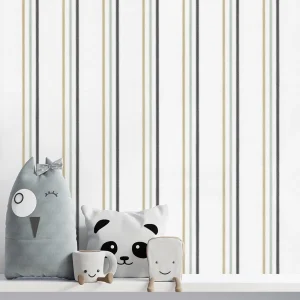 کاغذ دیواری کودک طرح راه‌راه | سبز کد 12120 شاخص