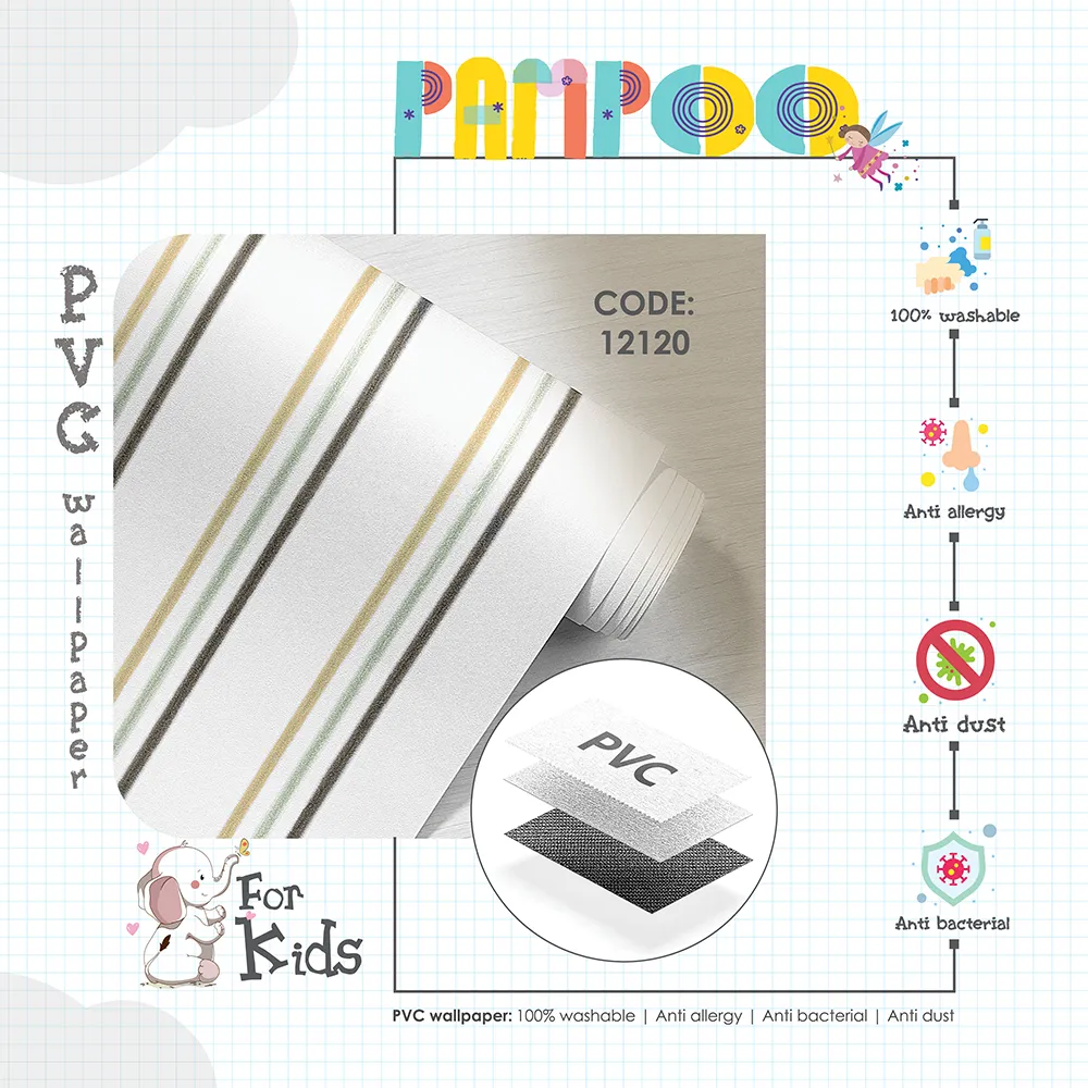 کاغذ دیواری کودک طرح راهراه | سبز کد 12120 12 کاغذ دیواری کودک طرح راهراه | سبز کد 12120 پوستر