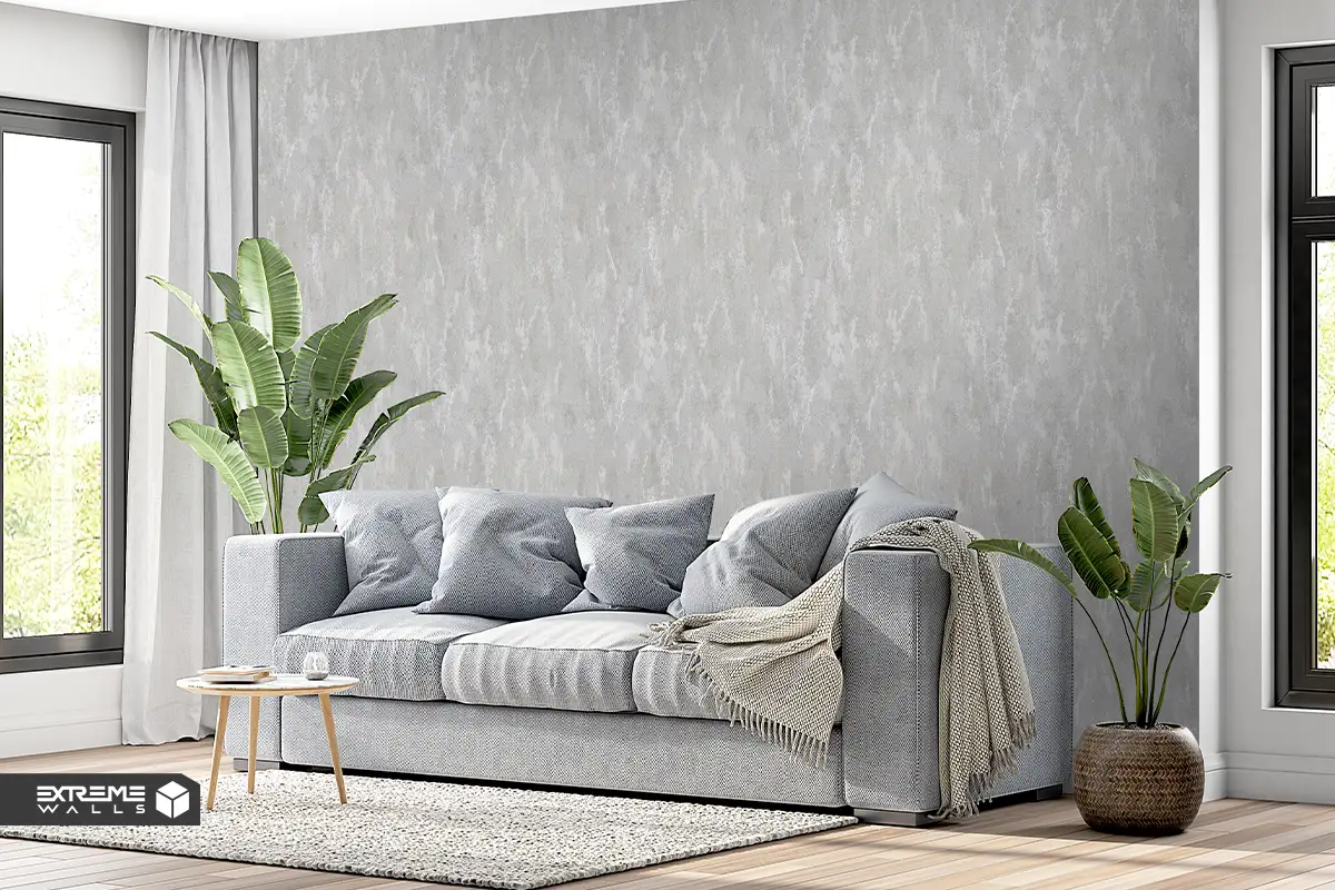 جذابترین ایدههای دکوراسیون نقرهای مشکی در منزل بدون تاریکی 4 کاغذ دیواری طرح پتینه خاکستری کد ۱۰۰۸۳ آلبوم کربن