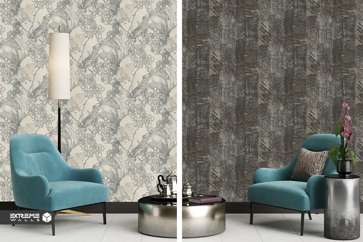 جذابترین ایدههای دکوراسیون نقرهای مشکی در منزل بدون تاریکی 5 کاغذ دیواریهای نقرهای رنگ آلبوم کاغذ دیواری تیتانیوم