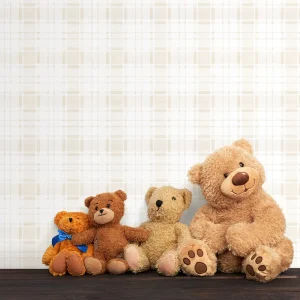 کاغذ دیواری کودک طرح چهارخونه | کرم کد 12075 شاخص