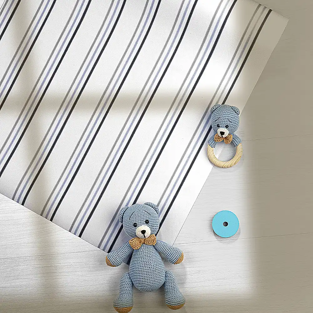 کاغذ دیواری کودک طرح راهراه | آبی کد 12116 8 کاغذ دیواری کودک طرح راهراه | آبی کد 12116 طرح