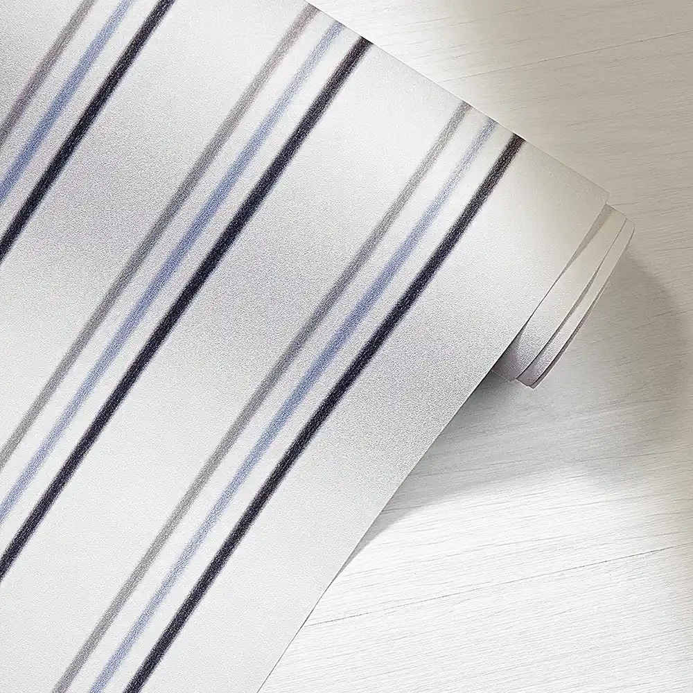 کاغذ دیواری کودک طرح راهراه | آبی کد 12116 9 کاغذ دیواری کودک طرح راهراه | آبی کد 12116 رول