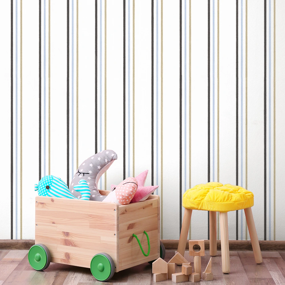 کاغذ دیواری کودک طرح راهراه | آبی کد 12116 4 کاغذ دیواری کودک طرح راهراه | آبی کد 12116 اسباب بازی